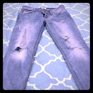 Hudson distressed light washed jeans